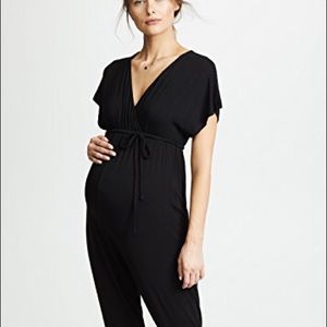Isabel Maternity Belted Jumpsuit Black NWT